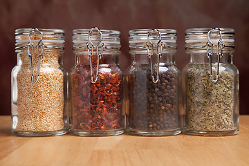 Image showing Bottles of Various Spices