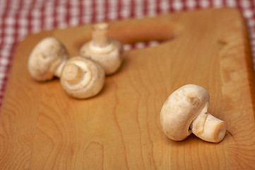 Image showing Mushrooms on Cutting Board