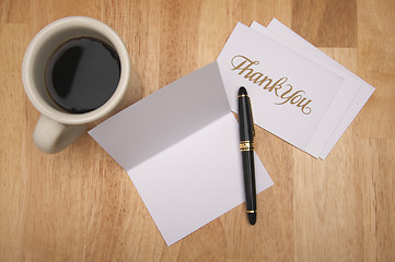 Image showing Thank You Note & Coffee