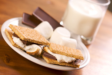 Image showing Smores and Milk