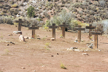 Image showing Several Unknown Grave Crosses
