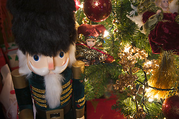 Image showing Nutcracker and Christmas Decorations