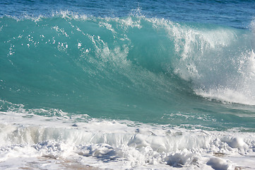 Image showing Dramatic Shorebreak Wave