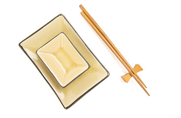 Image showing Abstract Chopsticks and Bowls