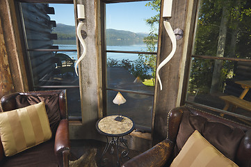 Image showing Rustic Reading Room in Rural Setting