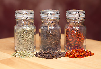 Image showing Bottles of Various Spices