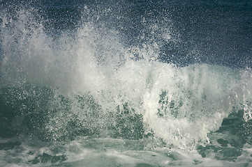 Image showing Dramatic Shorebreak Wave