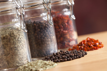 Image showing Bottles of Various Spices