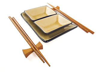 Image showing Abstract Chopsticks and Bowls
