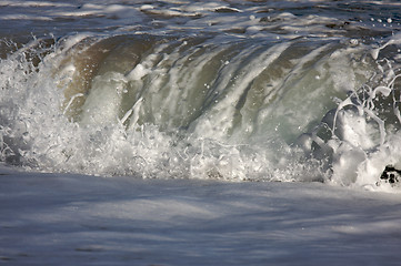 Image showing Dramatic Shorebreak Wave