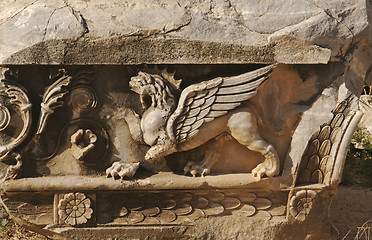Image showing Lion with Wings Relief