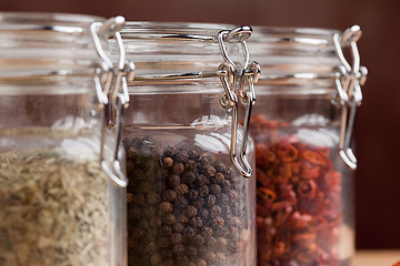 Image showing Bottles of Various Spices