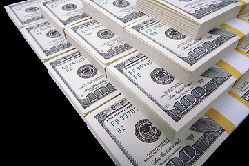 Image showing Stacks of One Hundred Dollar Bills