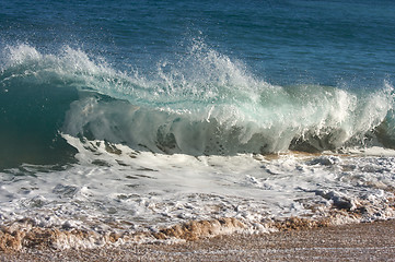 Image showing Dramatic Shorebreak Wave