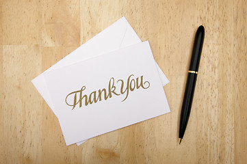 Image showing Thank You Note Card and Pen