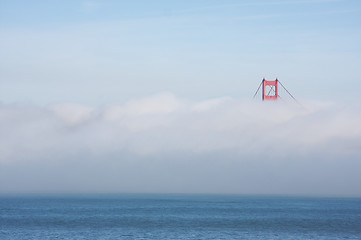 Image showing The Golden Gate Bridge in the Morning Fog