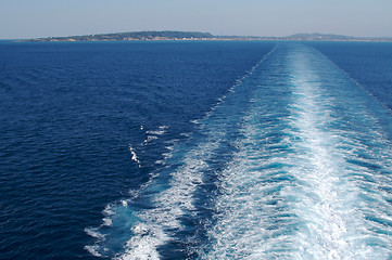 Image showing Trail from A Cruise Ship