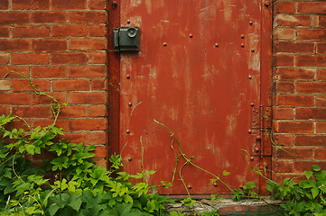 Image showing Abstract Vintage Red Door