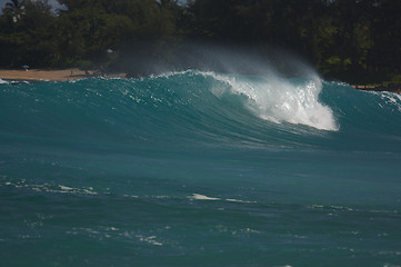 Image showing Dramatic Shorebreak Wave