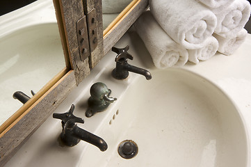 Image showing Rustic Bathroom Scene