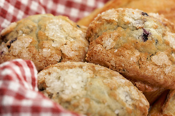 Image showing Blueberry Muffins in Basket