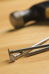 Image showing Hammer and Nails Abstract