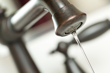 Image showing Water Dripping from Water Faucet