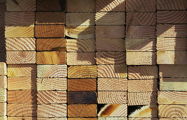 Image showing Stack of Construction Wood