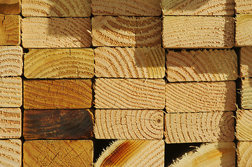 Image showing Stack of Construction Wood