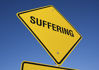 Image showing Suffering Yellow Road Sign