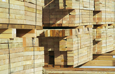 Image showing Stack of Construction Wood