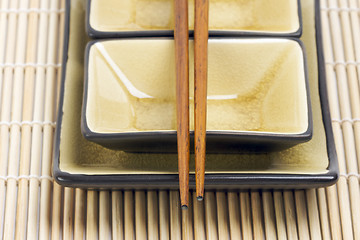 Image showing Abstract Chopsticks and Bowls