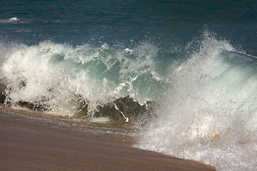 Image showing Dramatic Shorebreak Wave