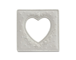 Image showing White Heart Shaped Frame on White