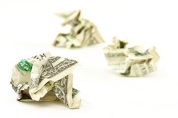 Image showing Crumpled Dollars