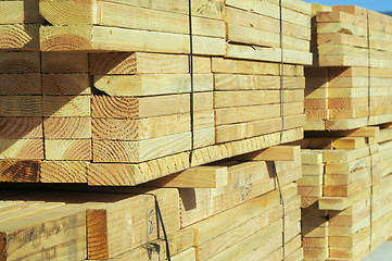 Image showing Stack of Construction Wood