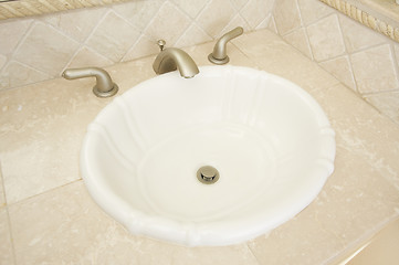 Image showing Shell Sink and Faucet 