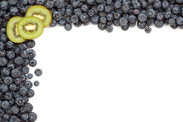 Image showing Kiwi and Blueberries Border