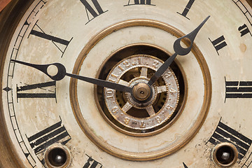 Image showing Worn Vintage Antique Clock Face