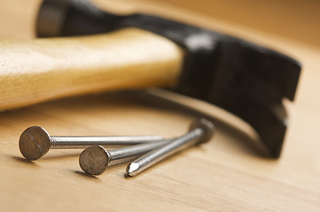 Image showing Hammer and Nails Abstract