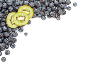 Image showing Kiwi and Blueberries Border