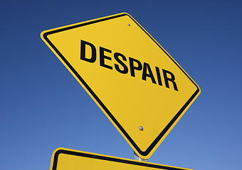 Image showing Despair Yellow Road Sign