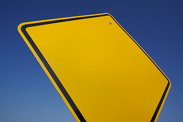 Image showing Blank Yellow Road Sign