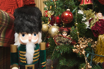 Image showing Nutcracker and Christmas Decorations