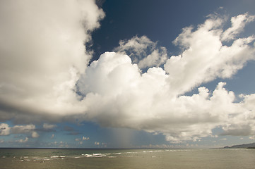 Image showing Dramatic Clouds over Tropical Shoreline