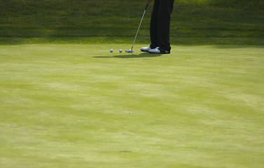 Image showing Golf Putting on the Green