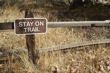 Image showing Stay on Trail Sign