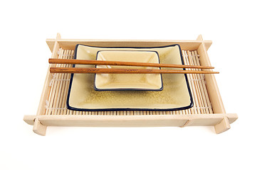 Image showing Abstract Chopsticks and Bowls