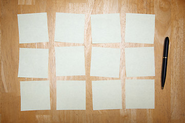 Image showing Pen and Post It Notes Pad