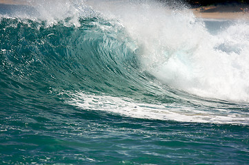 Image showing Dramatic Shorebreak Wave